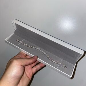 6mm Moissanite .925 Silver Halo Tennis Bracelet